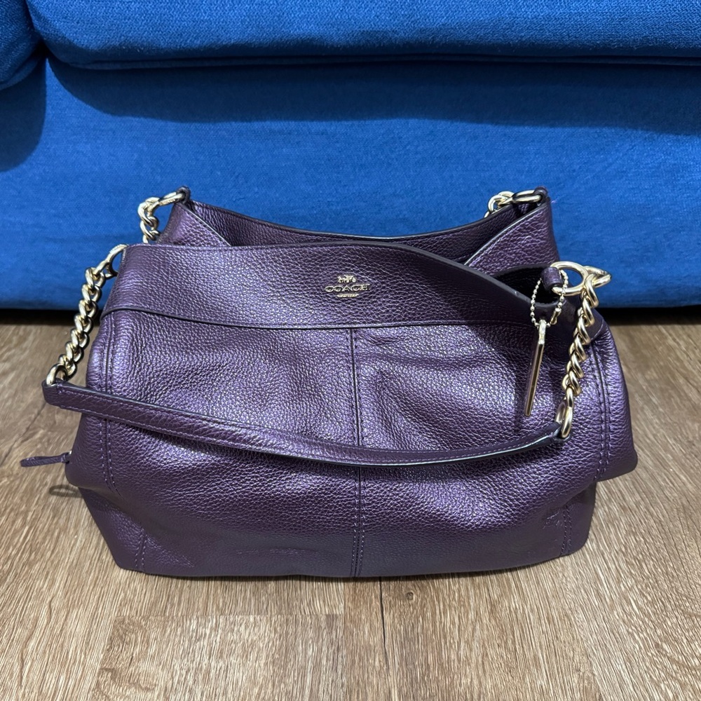 Coach Deep Purple leather Lexi shoulder bag
